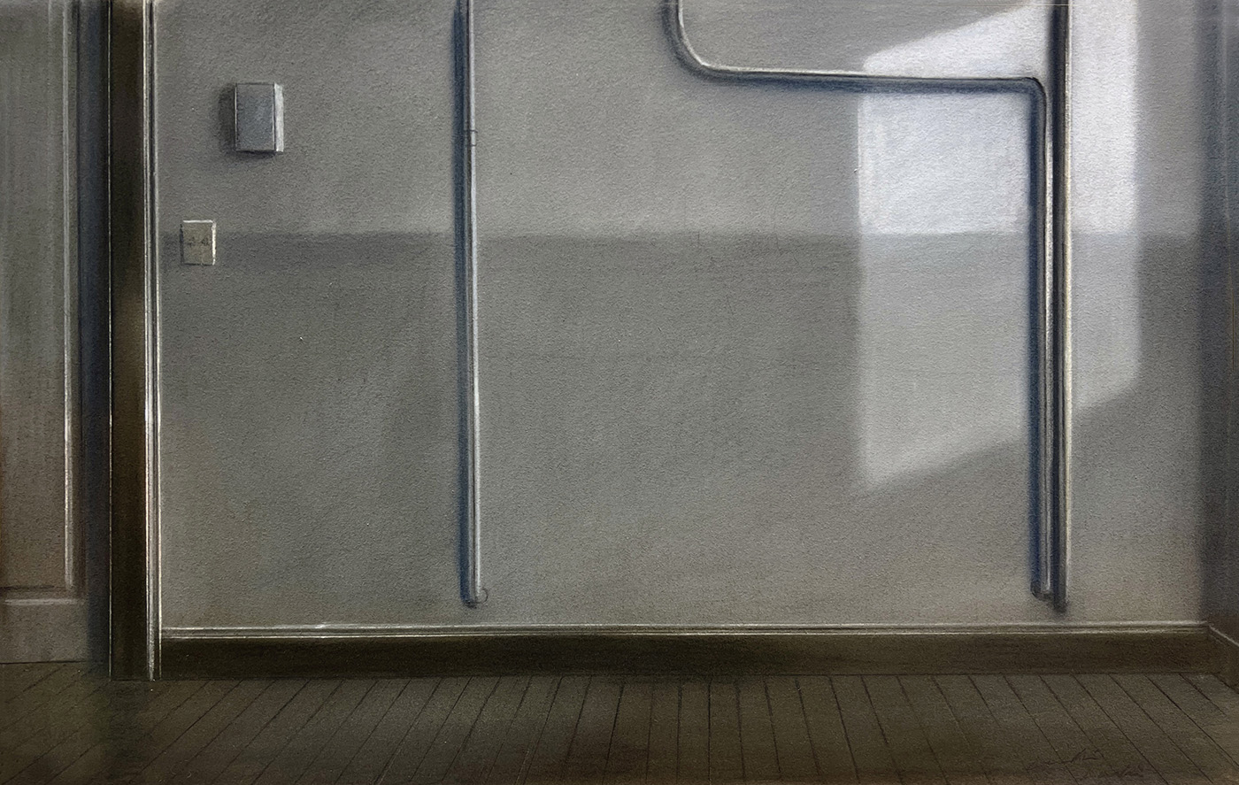 "Second Floor- Hudson St.", pastel, 14" x 22" image  23.5" x 31.5" framed