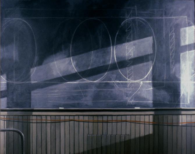 "Studio Blackboard", 1989, oil on canvas, 48 x 60", private collection, NYC