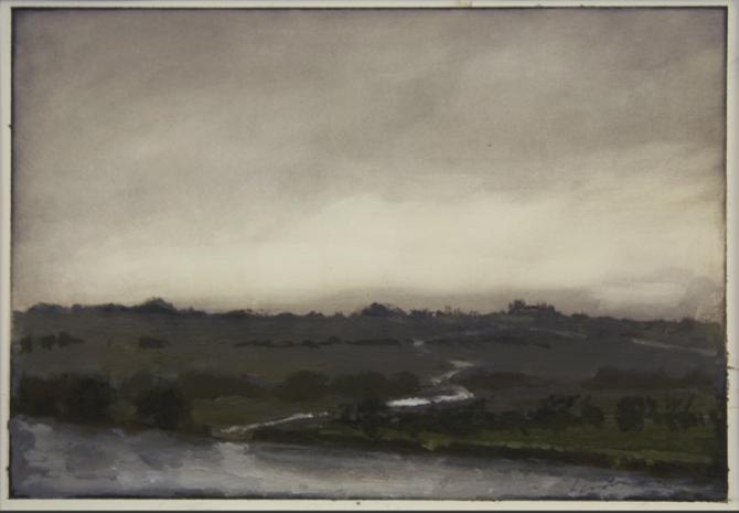 "Tennessee River", 2013, oil on paper, 6.25 x 8.5"