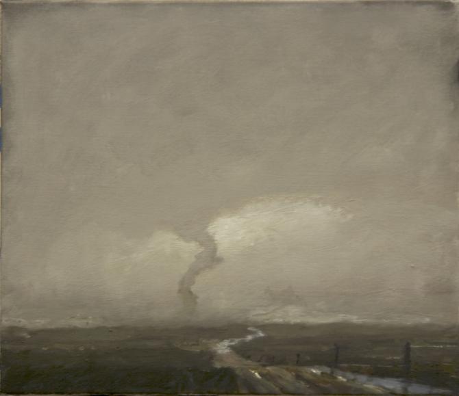 "Nineteen Mile Road, IV", oil on canvas, 12 x 14"