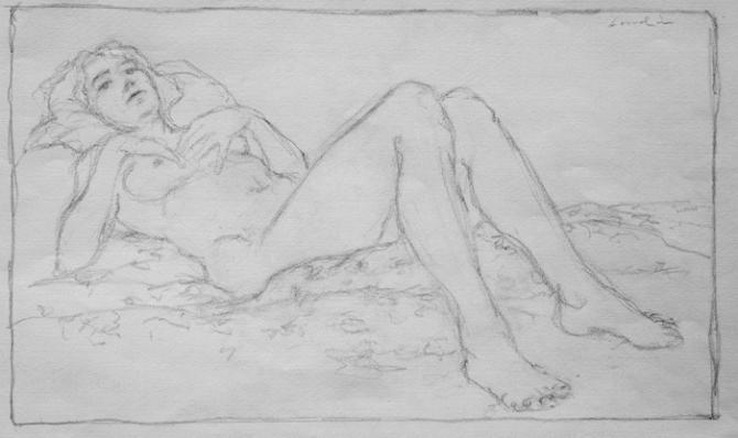 'Sally A', 2010, pencil, 7 x 11 inches