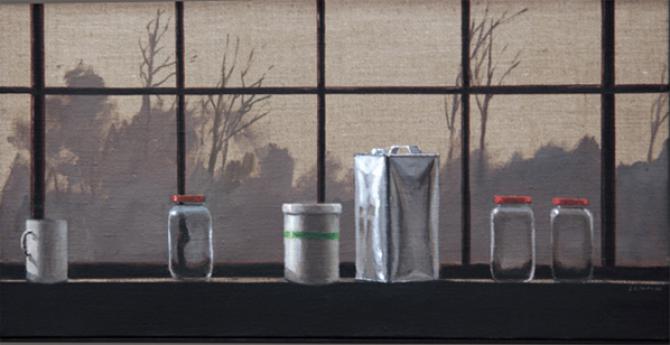 'Studio Window Sill - Afternoon', 2010, oil on linen, 12 X 24 inches