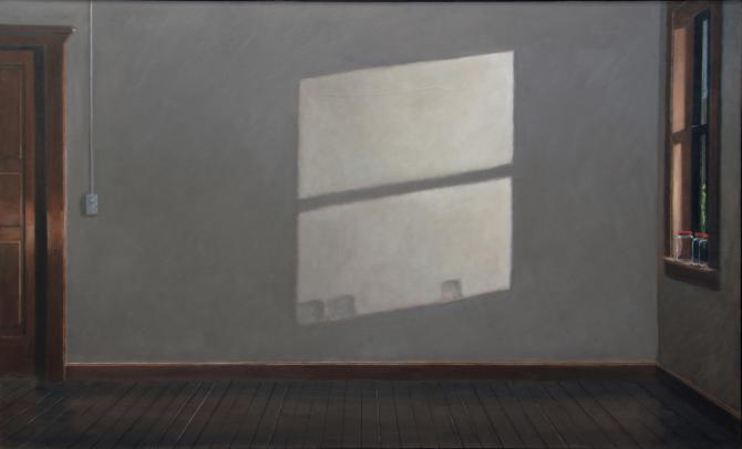 "Room with Three Jars", 2009-10, oil on canvas, 40 X 66 inches 