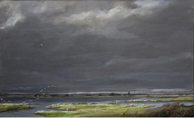 'Twenty five Birds - Wetlands', 2009-11, oil on canvas, 42 x 54'