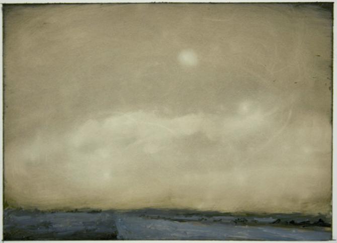 'Landscape Notes: Dust storm', 2012, oil on paper, 5 x 7'