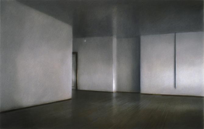 Studio Corridor #14, 1983, pastel, 14 x 22", Achenbach Foundation, Palace of the Legion of Honor, San Francisco