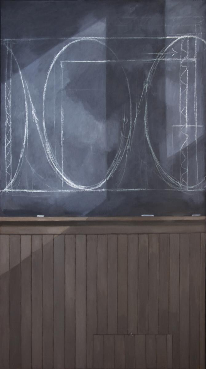 "Blackboard- Former Studio", 2015, oil on canvas, 72 x 40"