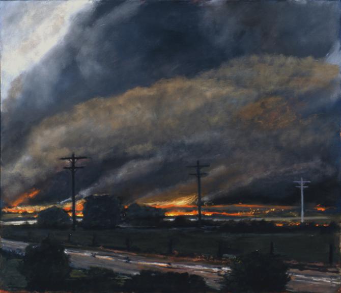 'Prairie Fire #2', 1992, oil on canvas, 36 X 42 inches; private collection