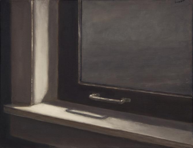 "Boathouse Window", 2013, oil on canvas, 14 x 18"