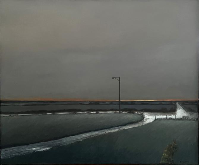 "Manitoba Grasslands, After Rain Storm", 2023, oil on canvas, 50" x 60"