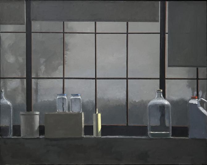 "Studio Window, Morning", 2023, oil on canvas, 36" x 45"