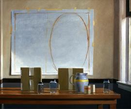 'Still Life with Oval', oil on canvas, 40x48', 2002; private collection