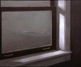 "Shoreline from the Boathouse Window", 2008, oil on canvas, 36 X 44 inches