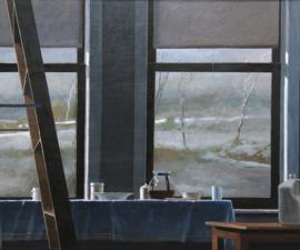 'Winter Day - Studio', 2009, oil on wood panel, 42 x 66 inches