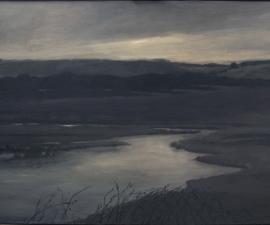 "Powder River, Montana", 2012, oil on wood panel, 46 x 66"