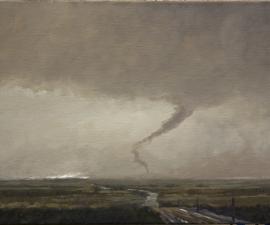 "Tornado I, Nineteen Mile Road", 2013, oil on canvas, 18 x 24"