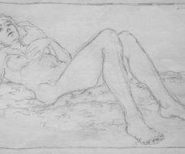 'Sally A', 2010, pencil, 7 x 11 inches