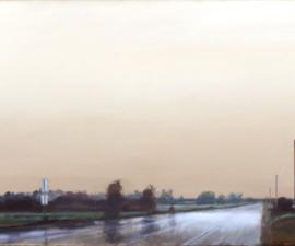 'Approaching Town', oil on canvas, 20x60', 2005, private collection, Seattle