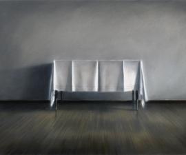 "60th St. Studio: White Tablecloth", 1983, pastel, 28 X 44 inches; collection: City of Seattle