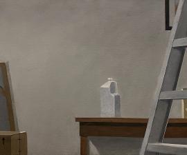 "Across the Studio", 2026, oil on canvas, 24" x 40"