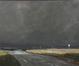 "Tornado Weather", 2009-14, oil on canvas,42 x 90"
