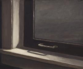 "Boathouse Window", 2013, oil on canvas, 14 x 18"