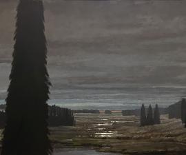 "Mountain Wetlands - Alaska", 2023, oil on canvas, 52" x 90"