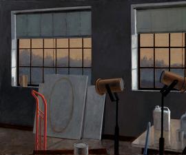 "Remembered Detail- The "L" Shaped Studio", 2019, oil on linen, 46" x 84"