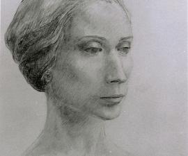 "Woman from Ukraine", 1964, graphite on paper, 14" x 12"